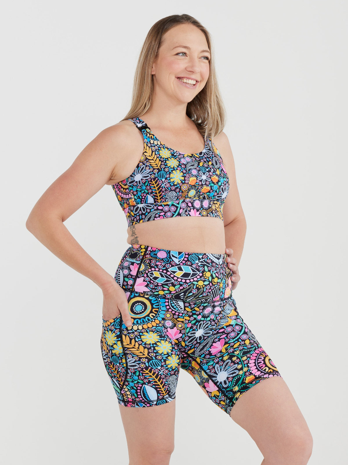 Coastal Wildflowers SleekFit Bike Shorts