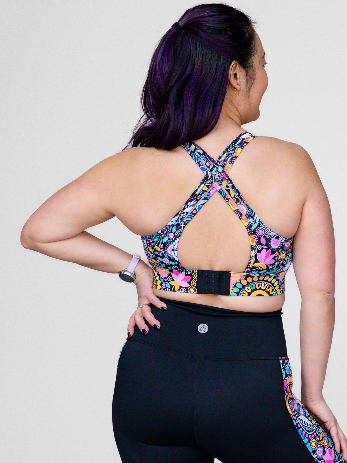Coastal Wildflowers Be Free Hookback Sports Bra