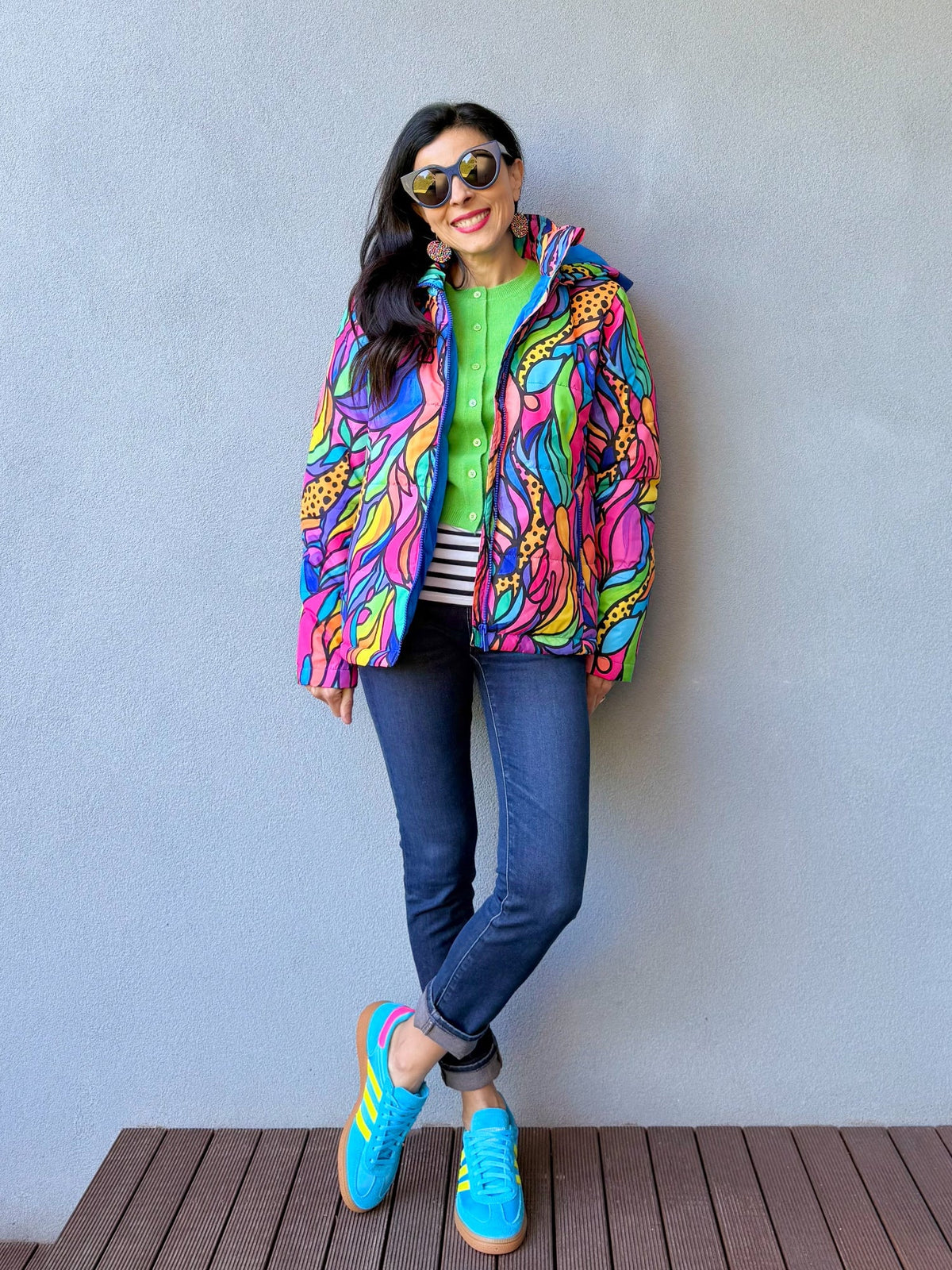 Amazon Hooded Puffer Jacket - bold vibrant warm lined recycled materials