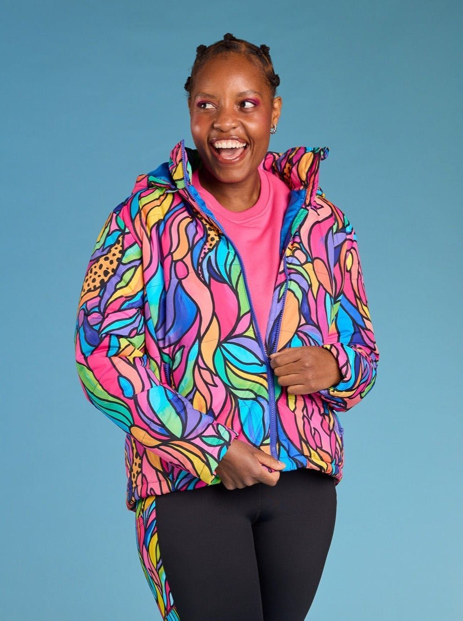 Amazon Hooded Puffer Jacket - Kasey Rainbow warm and cosy waterproof jacket