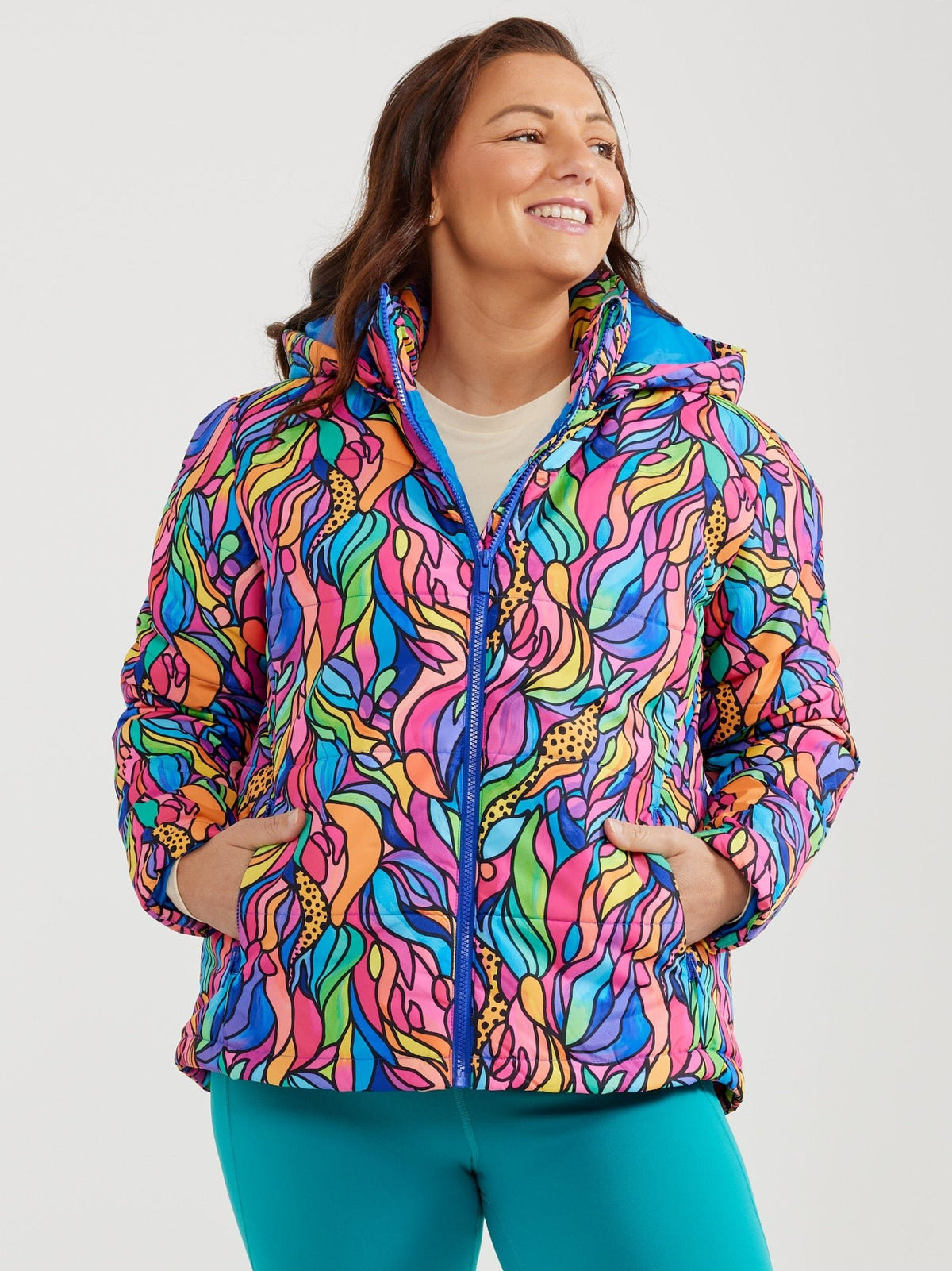 Amazon Kaleidoscope Hooded Puffer Jacket
