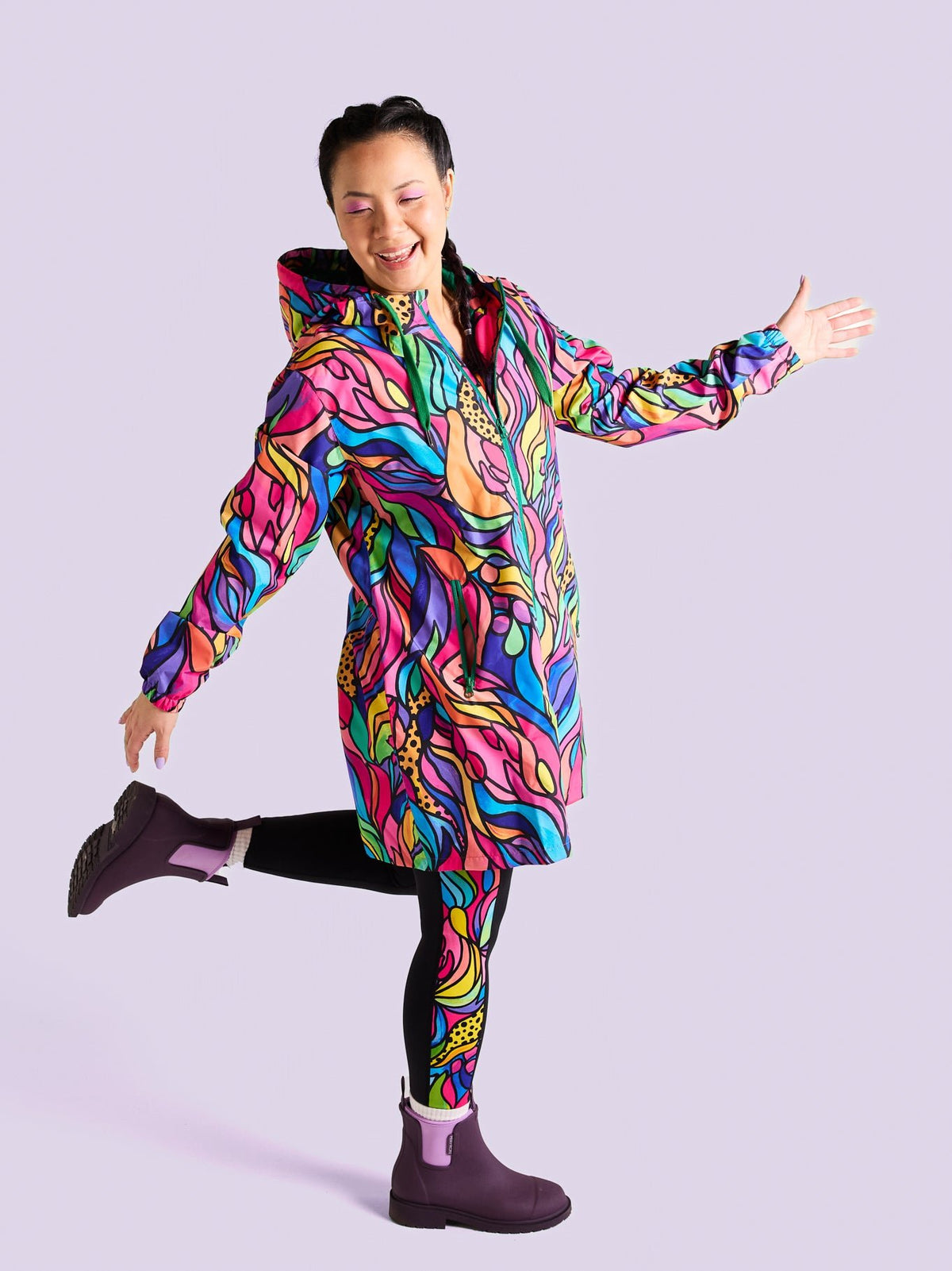 Amazon Longline Raincoat - longline colourful rain coat sustaible