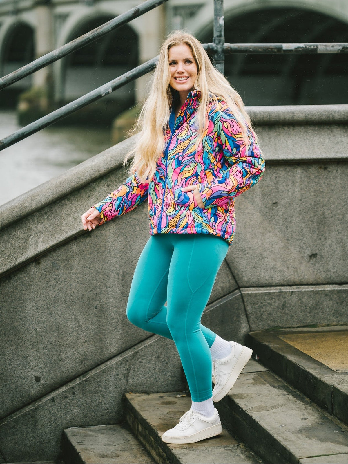 Amazon Kaleidoscope Hooded Puffer Jacket - waterproof puffer jacket with bright colours