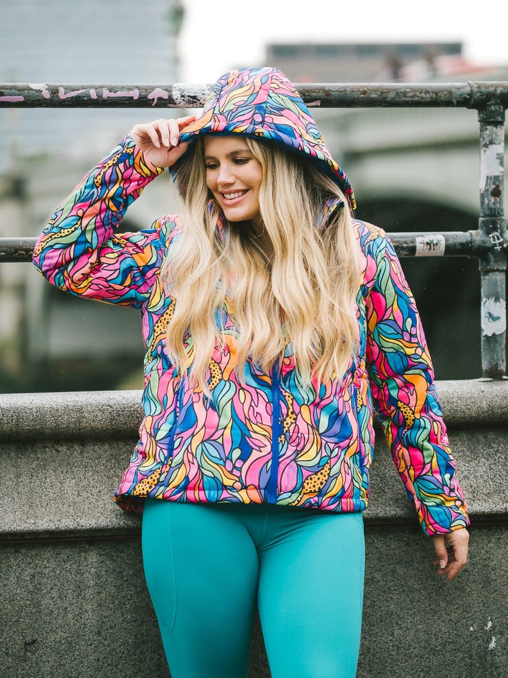 Amazon Kaleidoscope Hooded Puffer Jacket - puffer jacket with removable hood