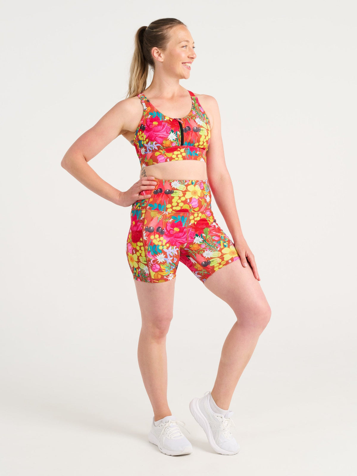 Australian Natives Everyday Shortie Bike Shorts, worn by Jen