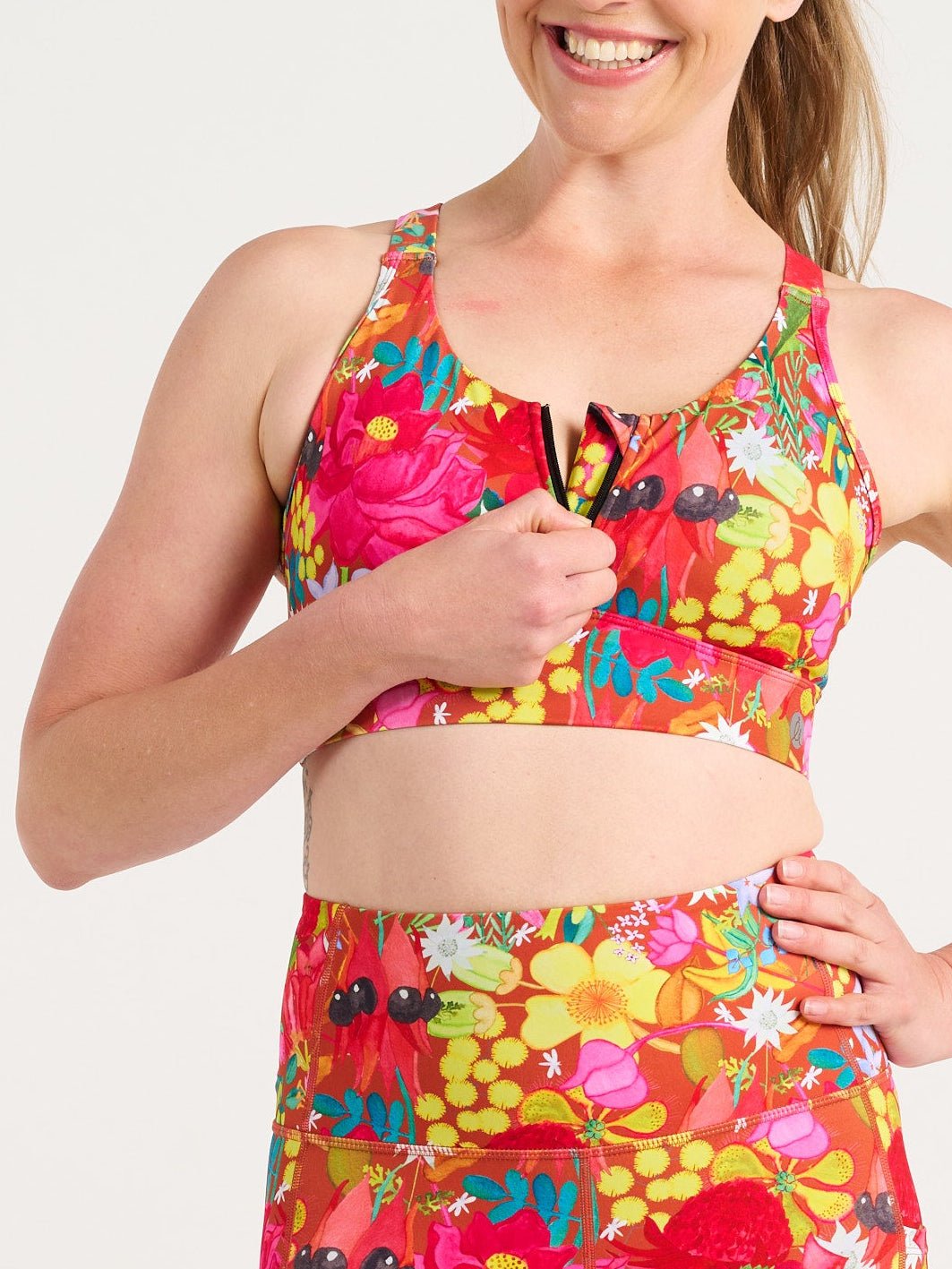 Australian Natives FlexiZip Crop, worn by Jen