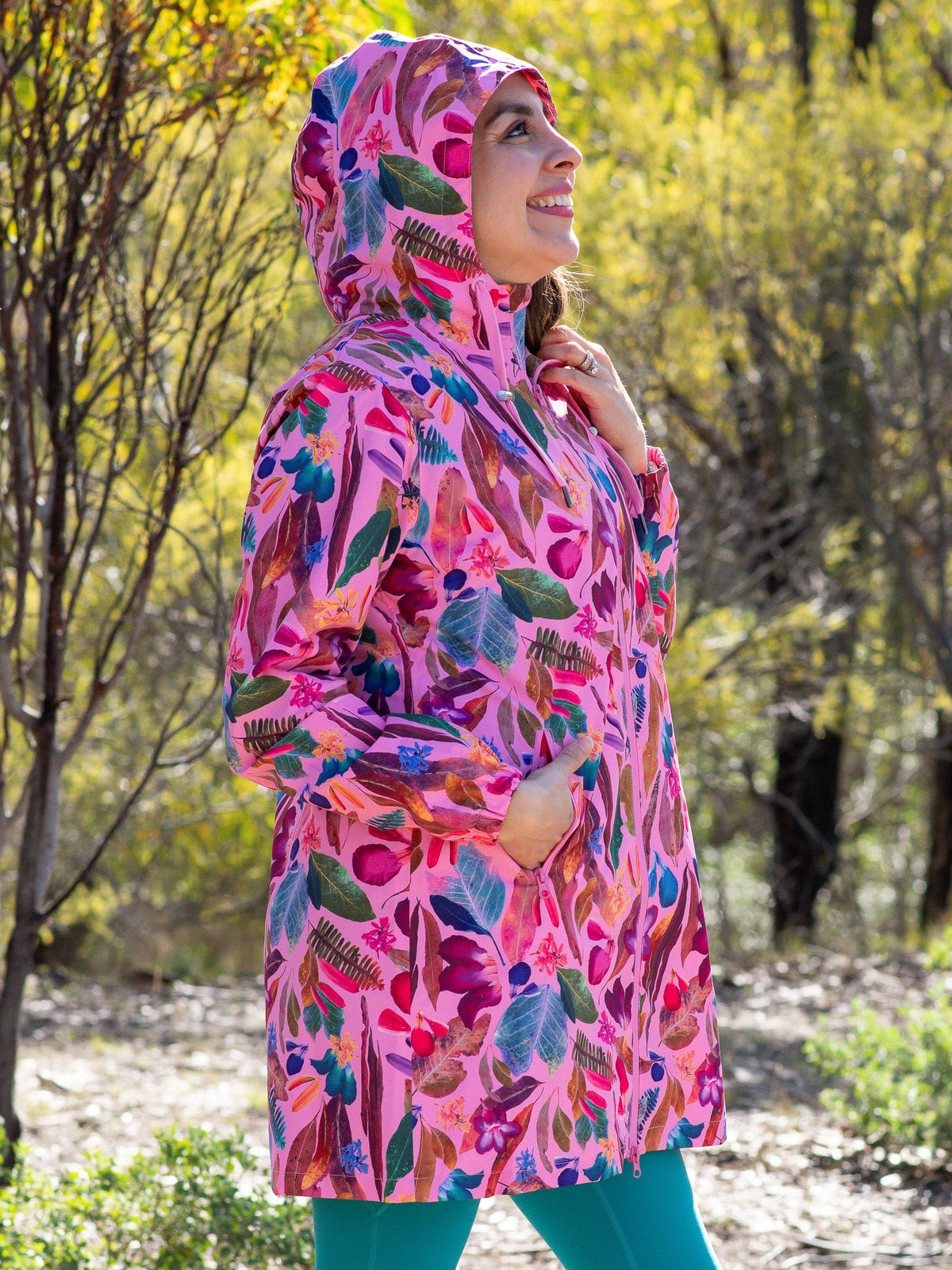 Backyard Treasures Longline Raincoat - wind proof