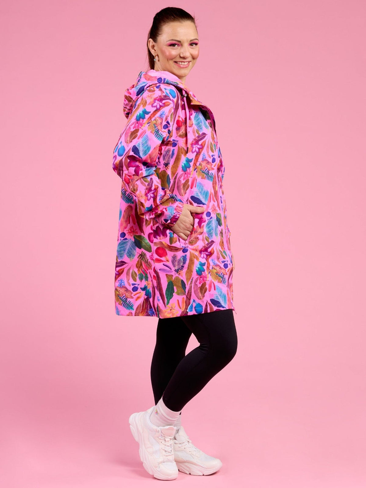 Backyard Treasures Longline Raincoat - colourful rain coat