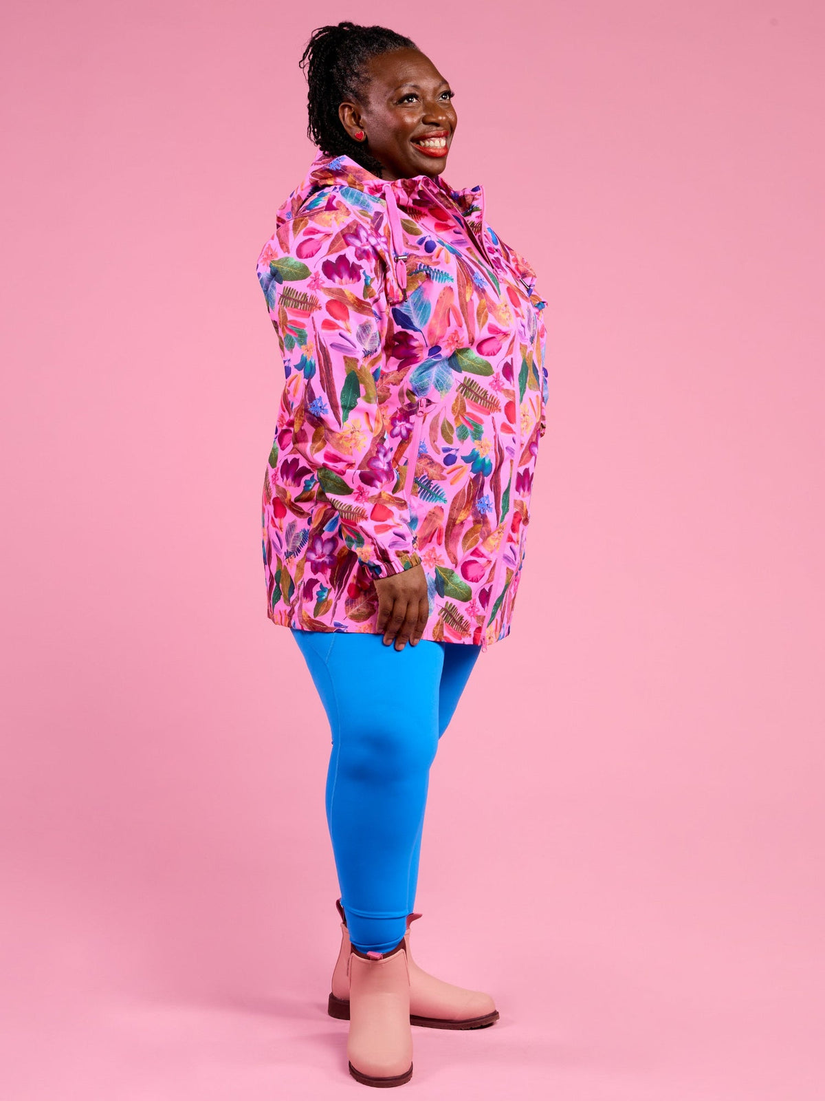 Backyard Treasures Longline Raincoat - Kasey Rainbow coat