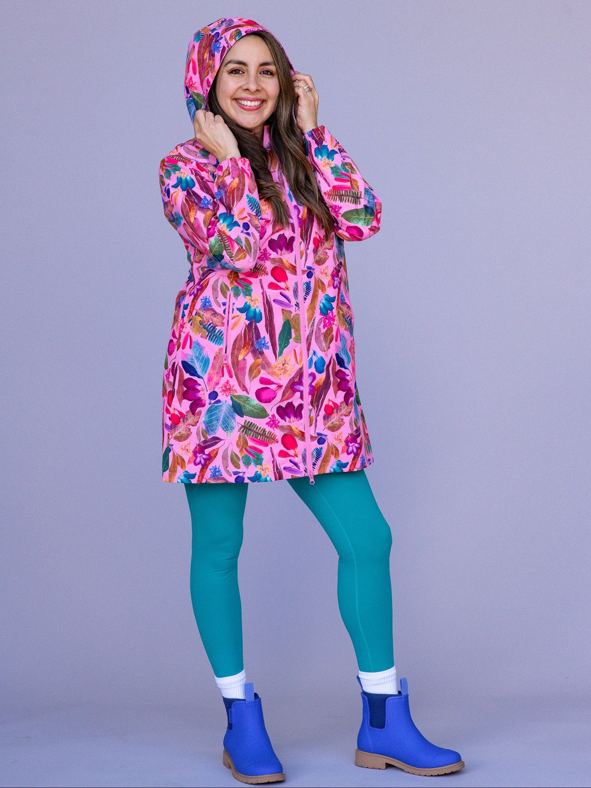 Backyard Treasures Longline Raincoat - adjustable hood