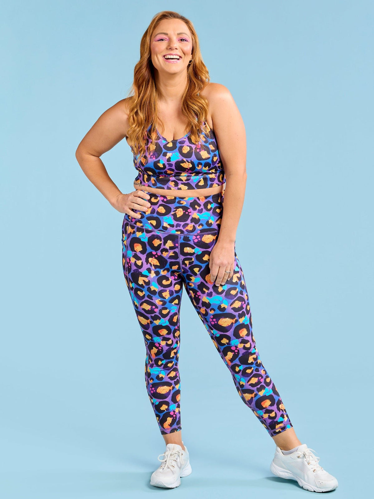 Berry Leopard Embrace Legging - 7/8 length - high waisted leggings with tummy control warm fabric