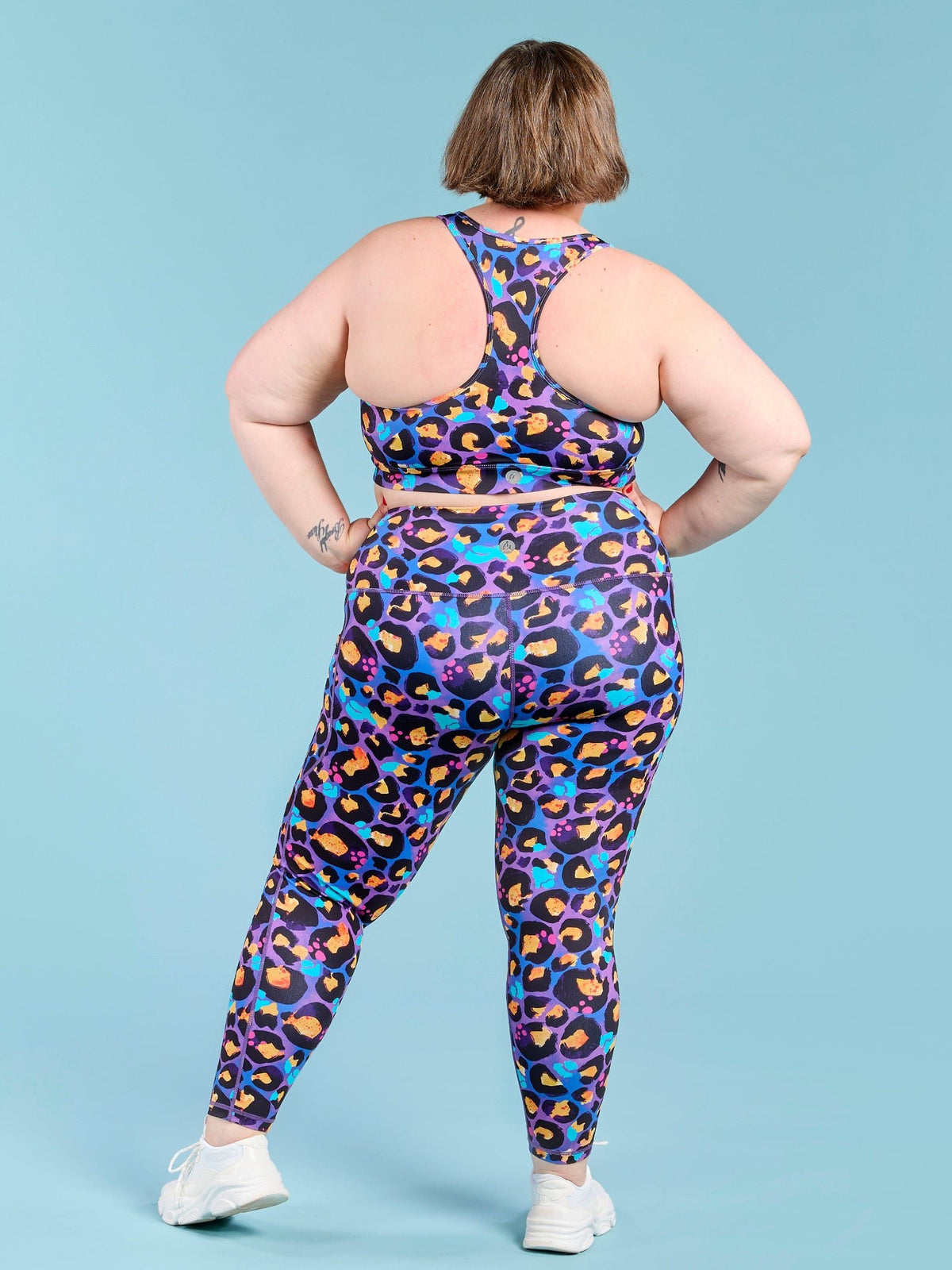 Berry Leopard Embrace Legging - 7/8 length - Squat Proof Quick Drying plus size