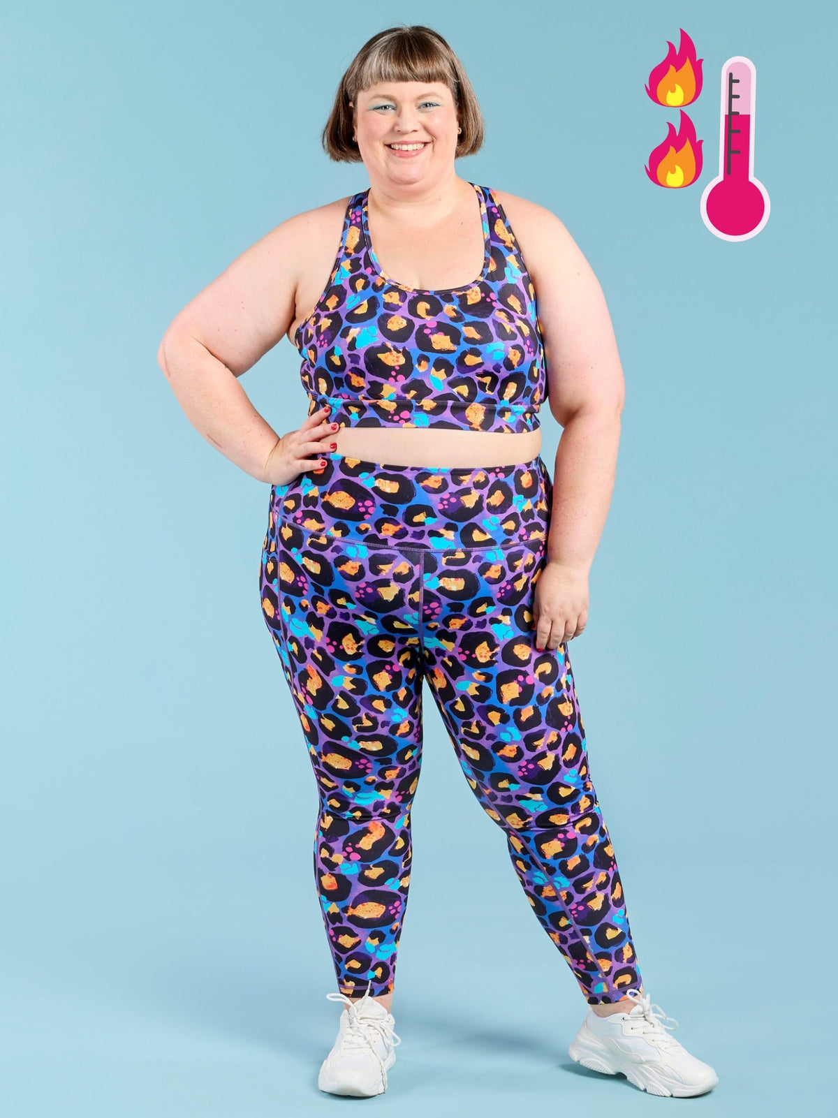 Berry Leopard Embrace Legging - 7/8 length - fleecy warm winter legging