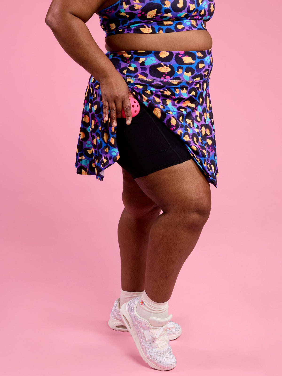 Berry Leopard Skort - sustainable recycled material