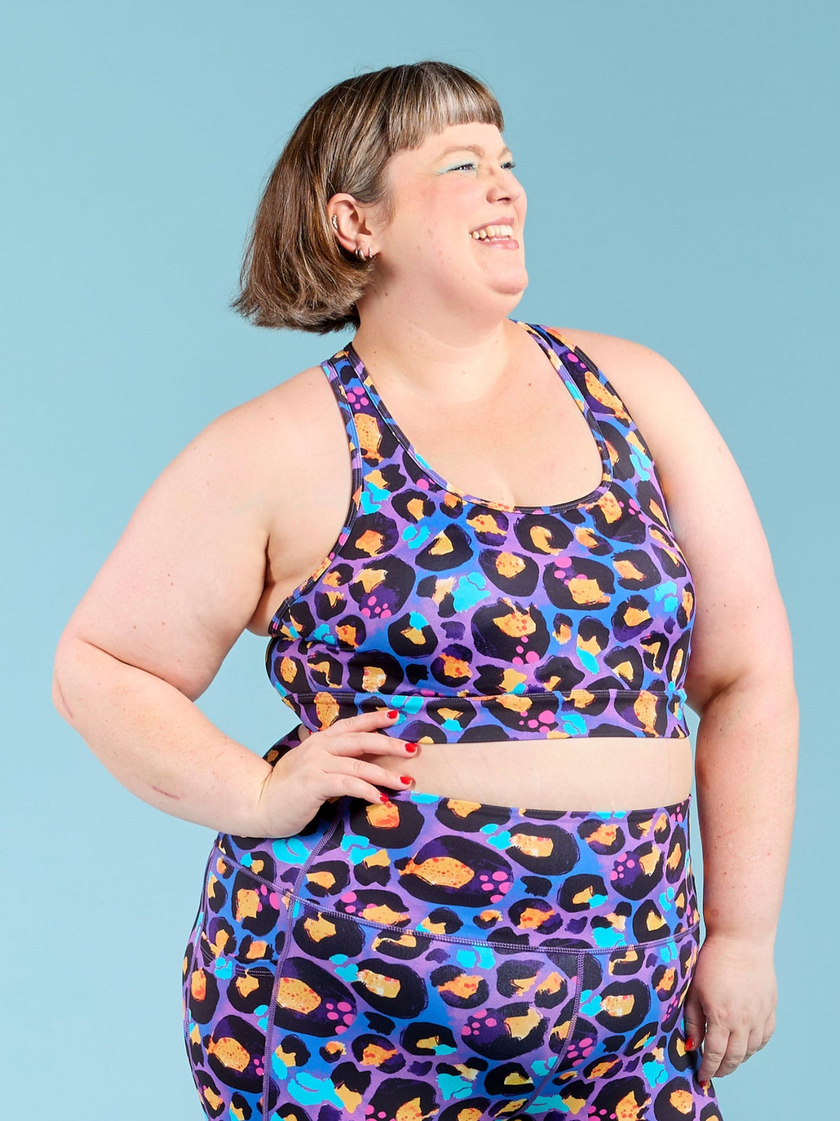 Berry Leopard Ultimate Racerback Crop - Sports bra easy to put on