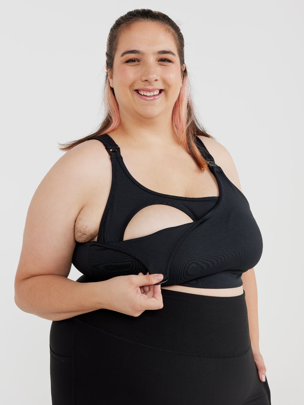 Black Liberty Hookback Nursing Crop