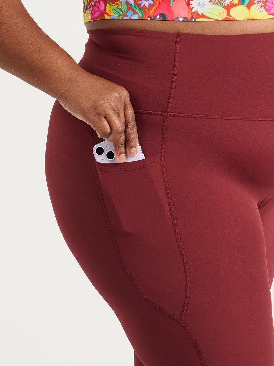 Cherry Choc SleekFit Legging, 7/8-length, worn by Zee