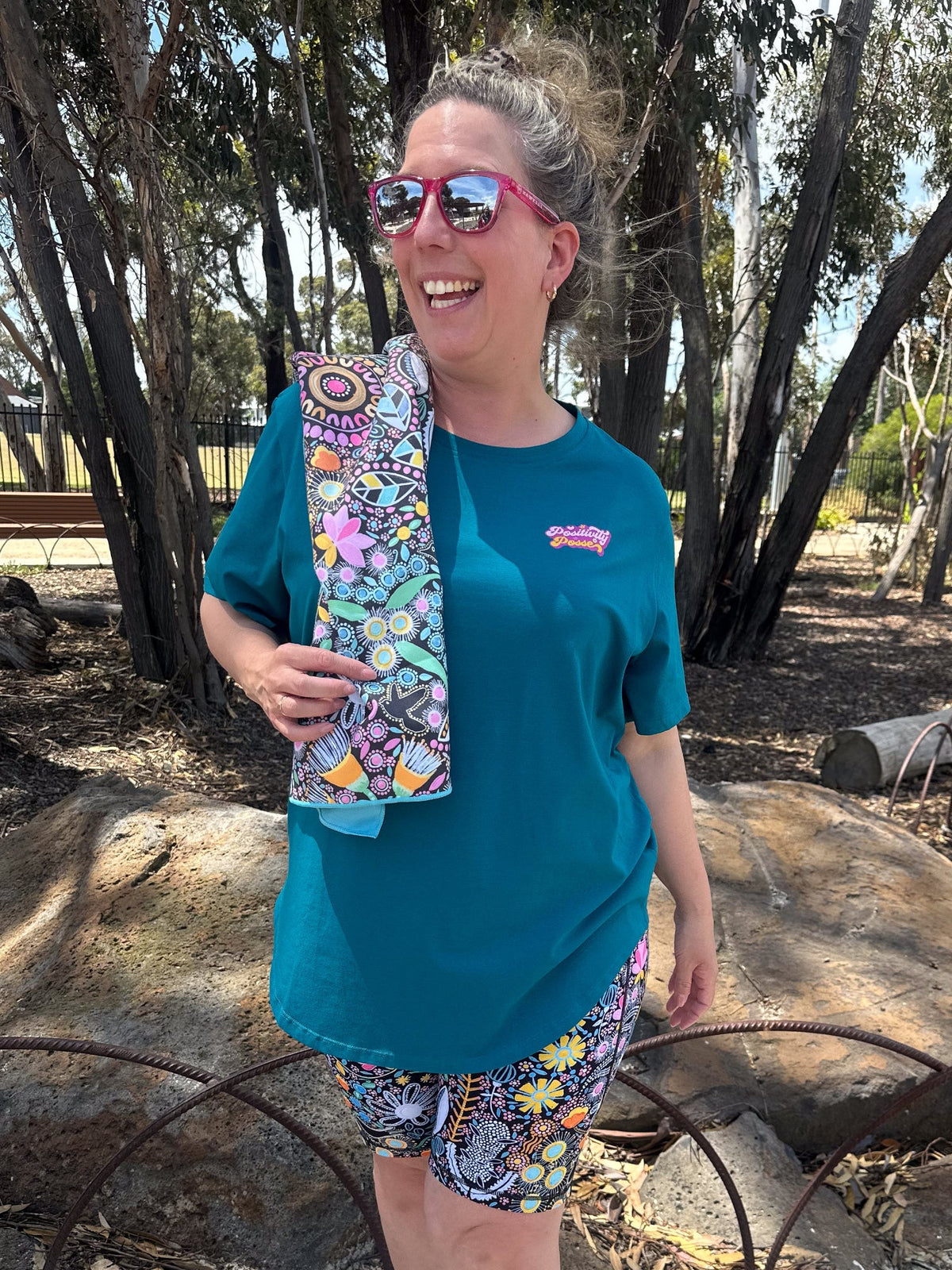 Coastal Wildflowers Gym Towel With Pocket