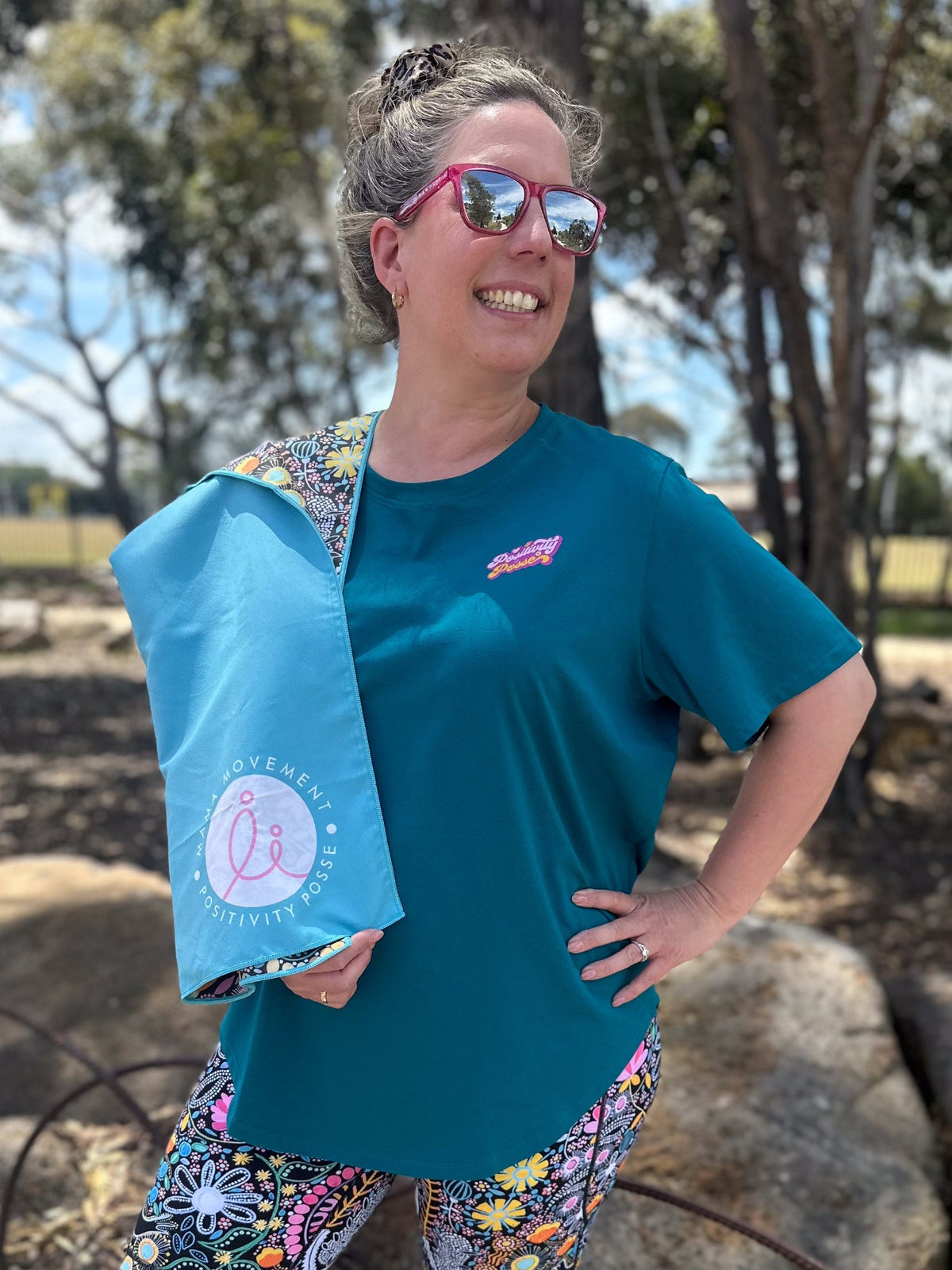 Coastal Wildflowers Gym Towel With Pocket