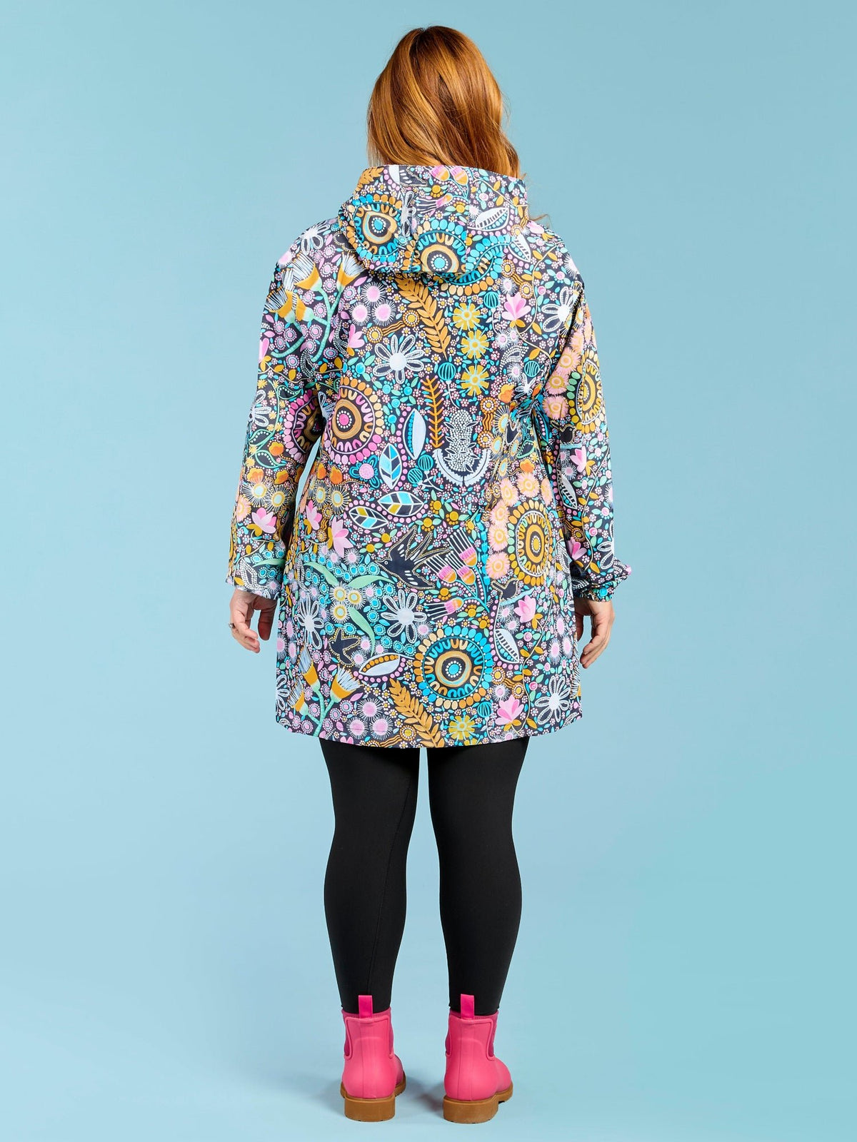 Coastal Wildflowers Longline Raincoat - colourful raincoats for women
