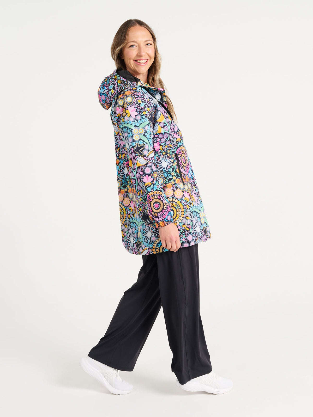 Coastal Wildflowers Longline Raincoat