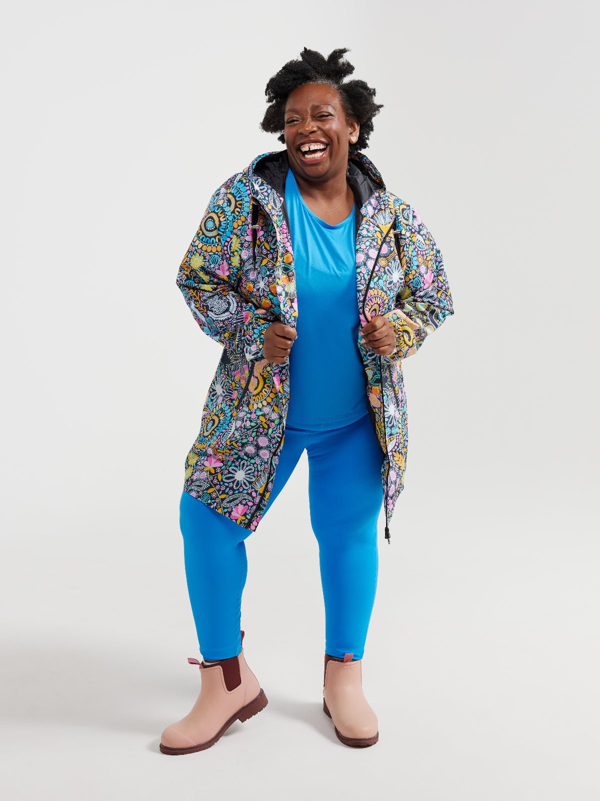 Coastal Wildflowers Longline Raincoat (PREORDER)