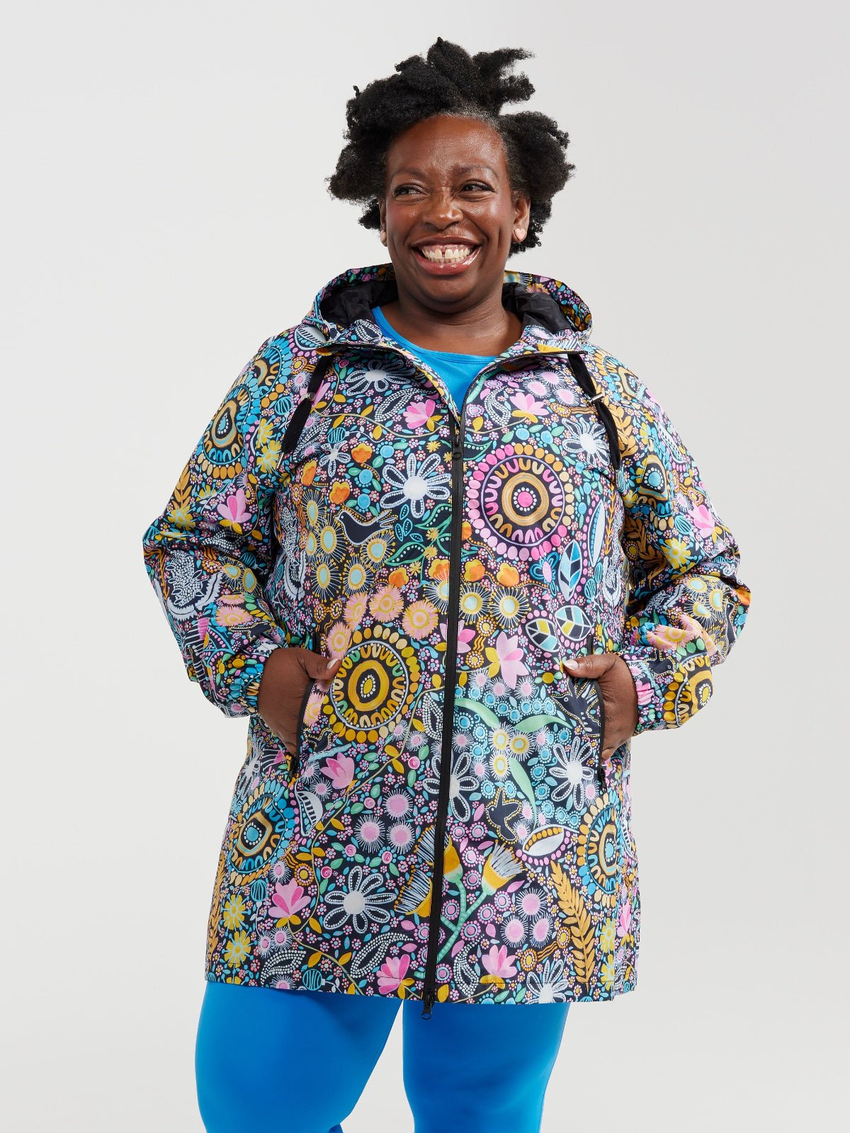 Coastal Wildflowers Longline Raincoat (PREORDER)