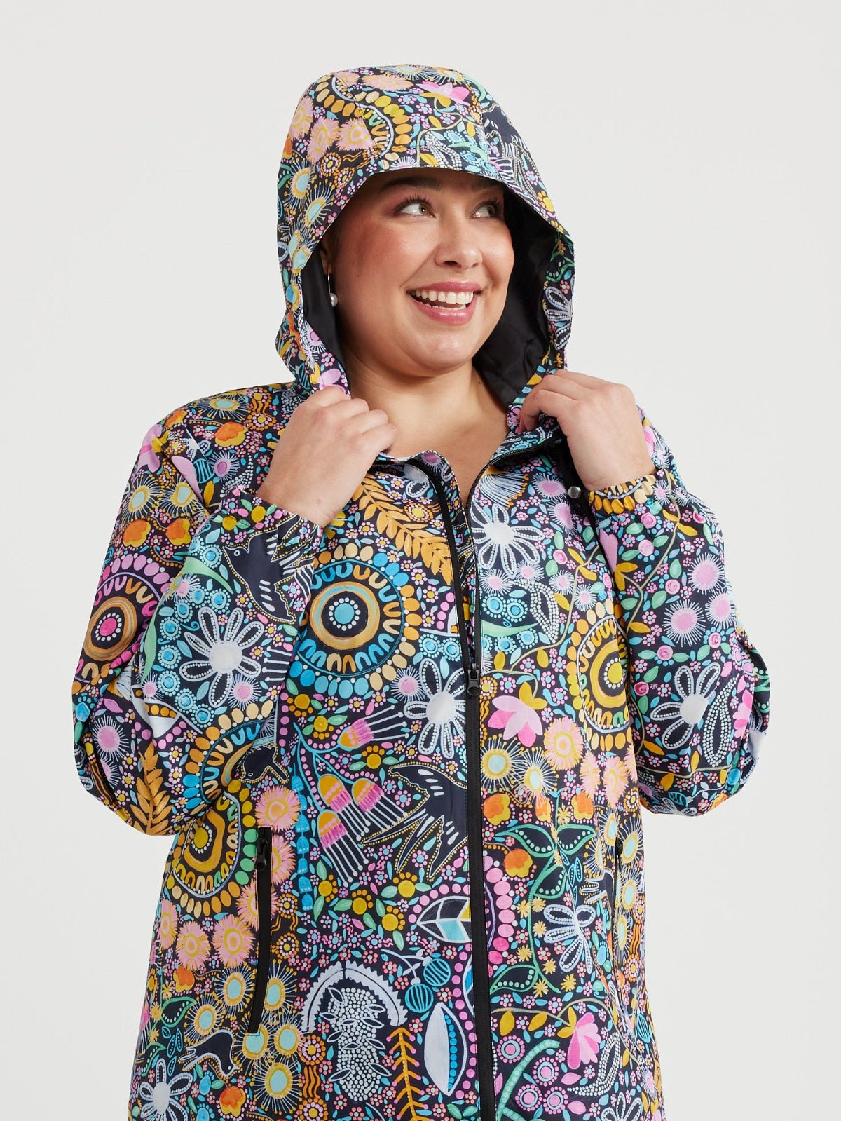 Coastal Wildflowers Longline Raincoat (PREORDER)
