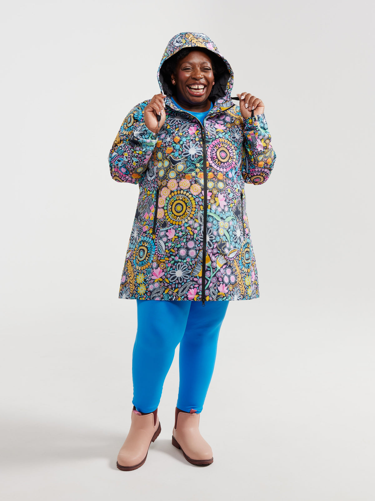 Coastal Wildflowers Longline Raincoat (PREORDER)
