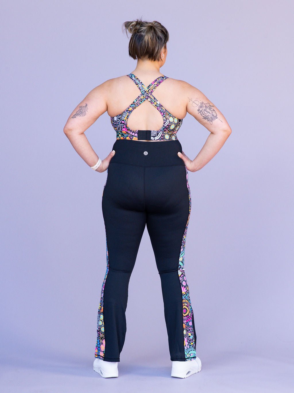 Coastal Wildflowers - Power Flare Legging - extra high waisted squat proof