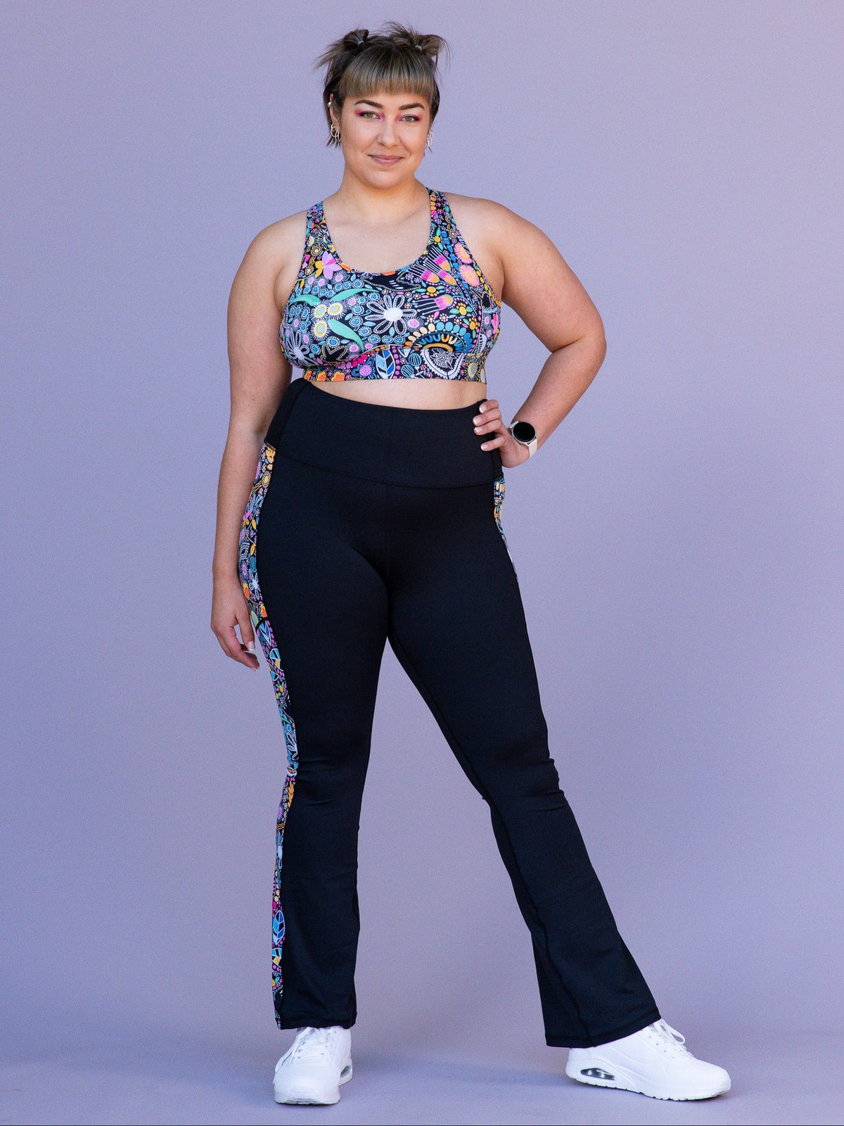 Coastal Wildflowers - Power Flare Legging - fun leggings high waisted