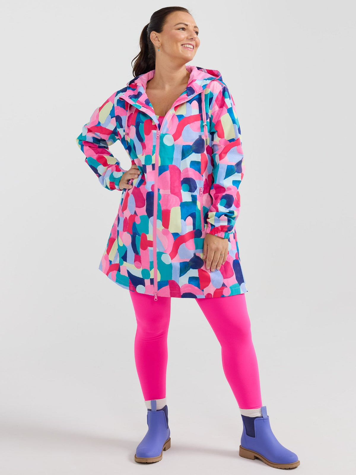 Confetti Jewels Longline Raincoat -