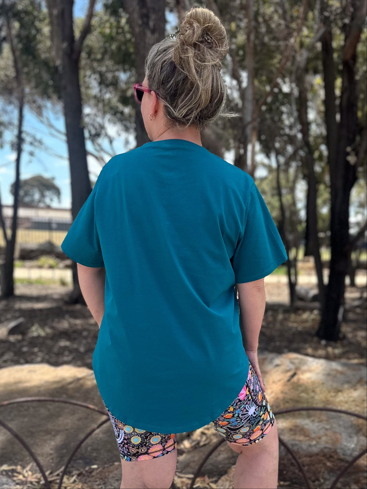 Dark Teal Active Curve Positivi-Tee