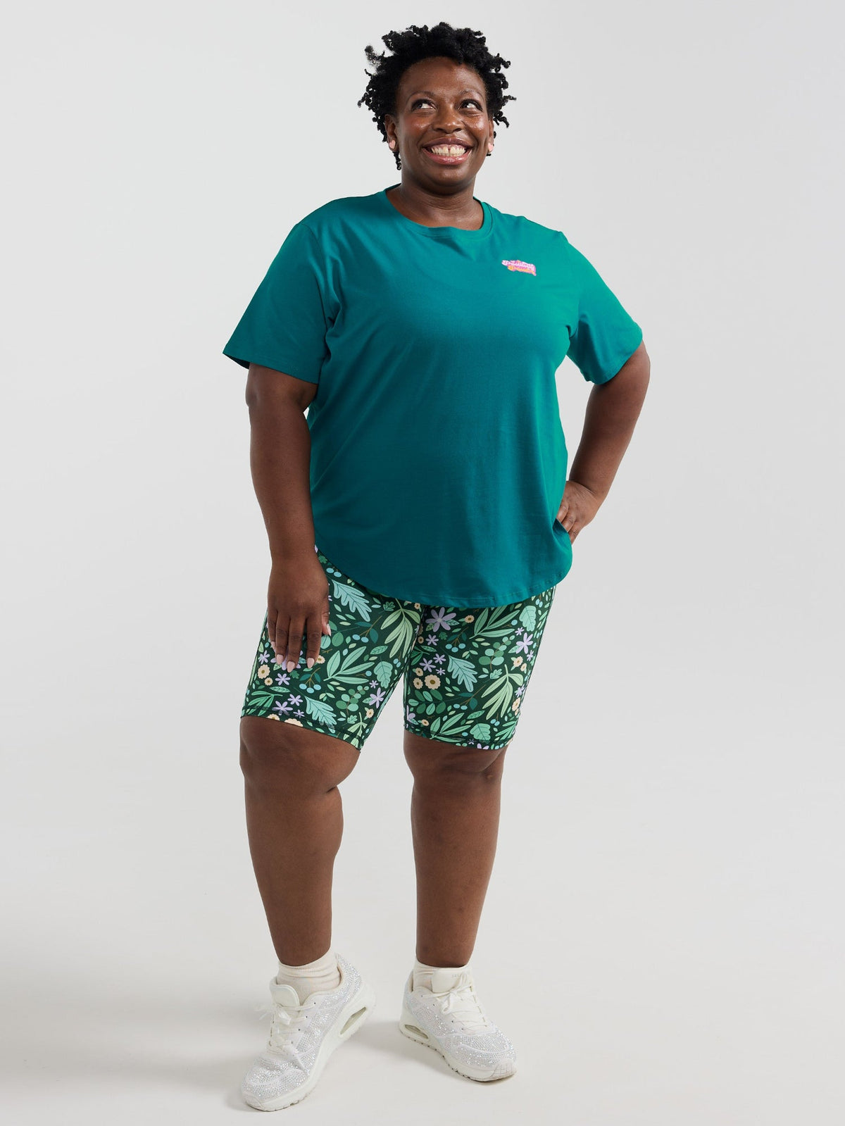 Dark Teal Active Curve Positivi-Tee - oversized organic cotton t shirt