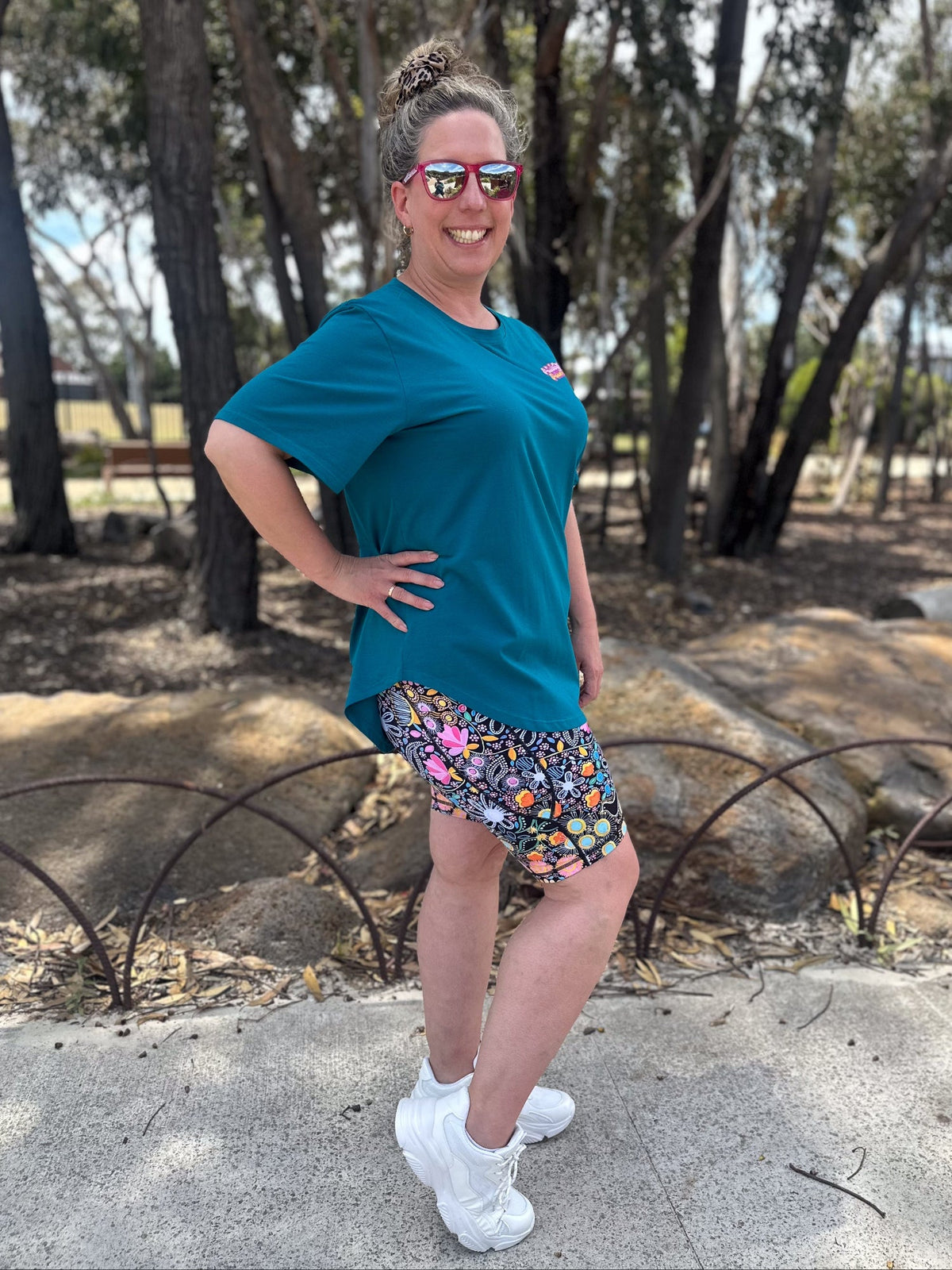 Dark Teal Active Curve Positivi-Tee