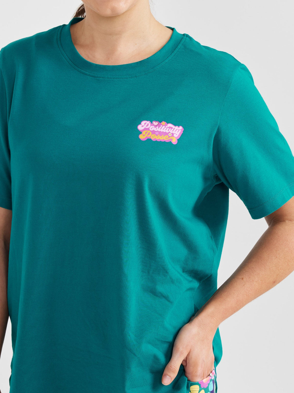 Dark Teal Active Curve Positivi-Tee