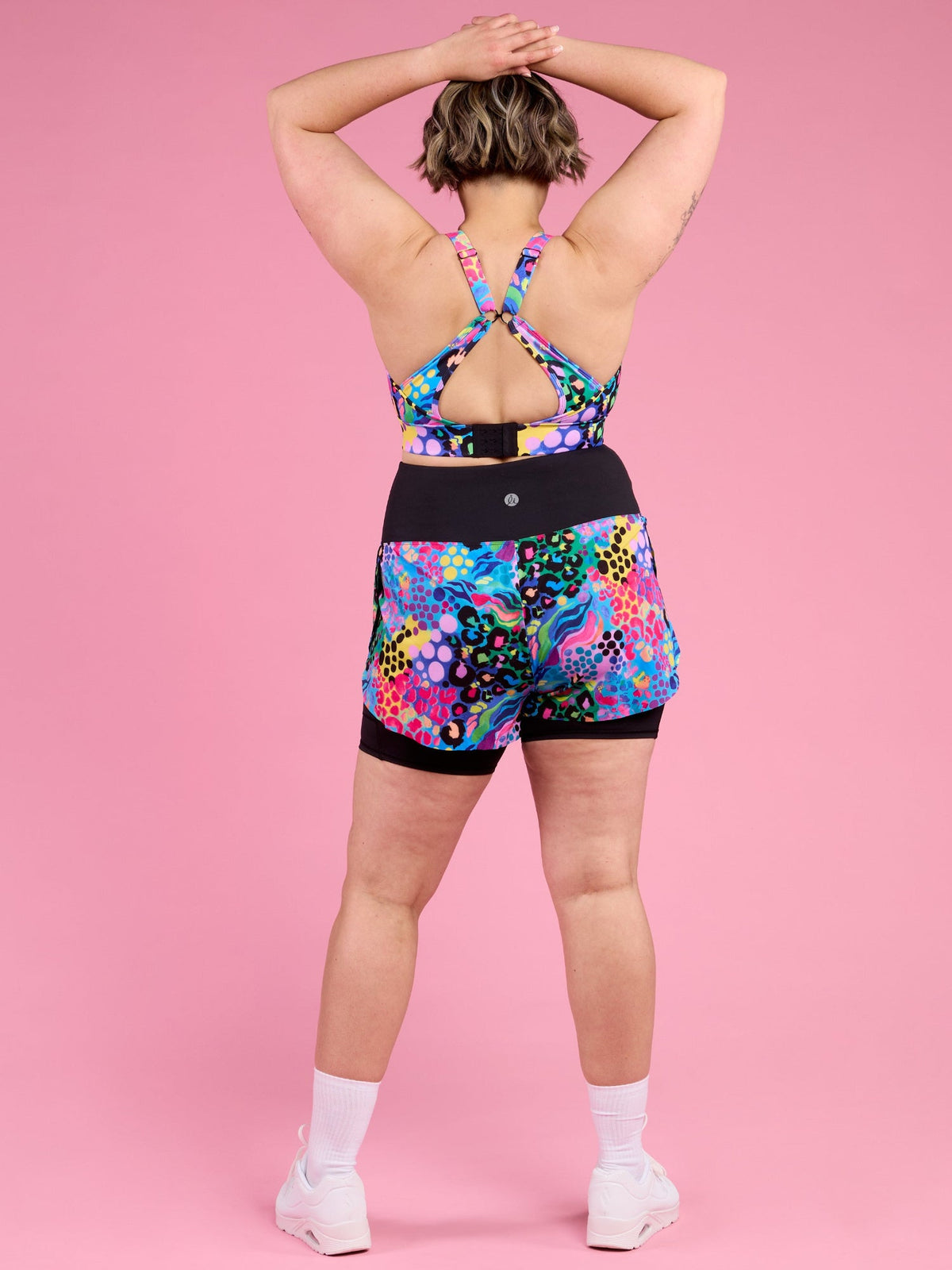 Electric Leopard 2-in-1 Running Shorts - high waisted short