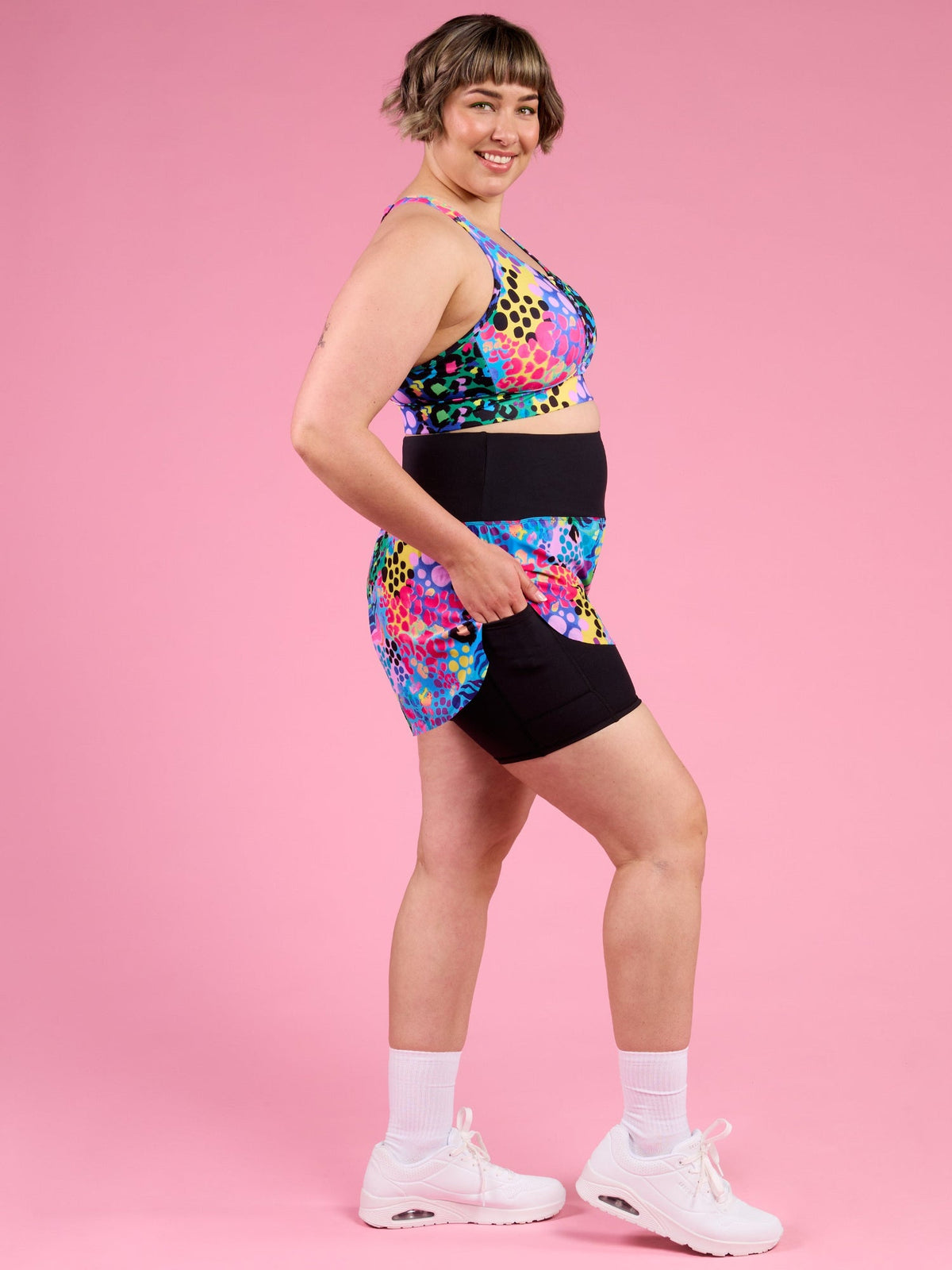 Electric Leopard 2-in-1 Running Shorts - hidden pockets