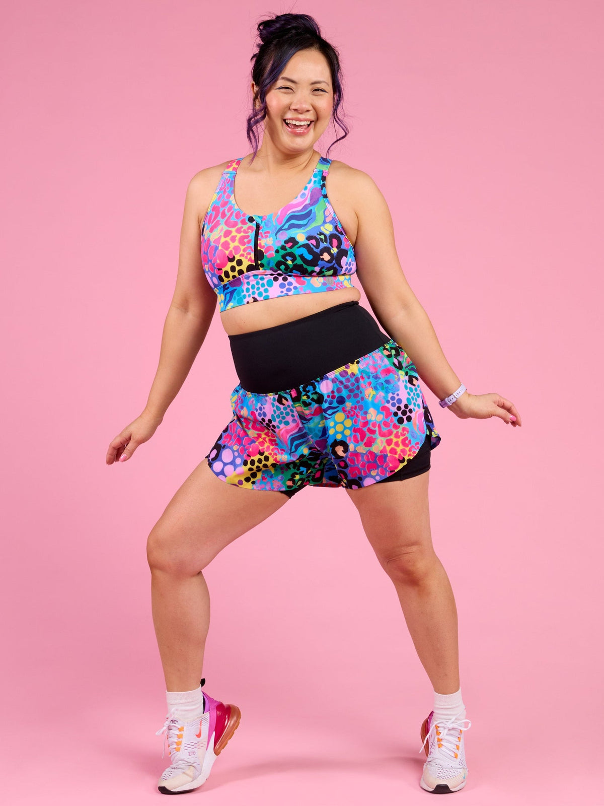 Electric Leopard 2-in-1 Running Shorts - sustainably made material