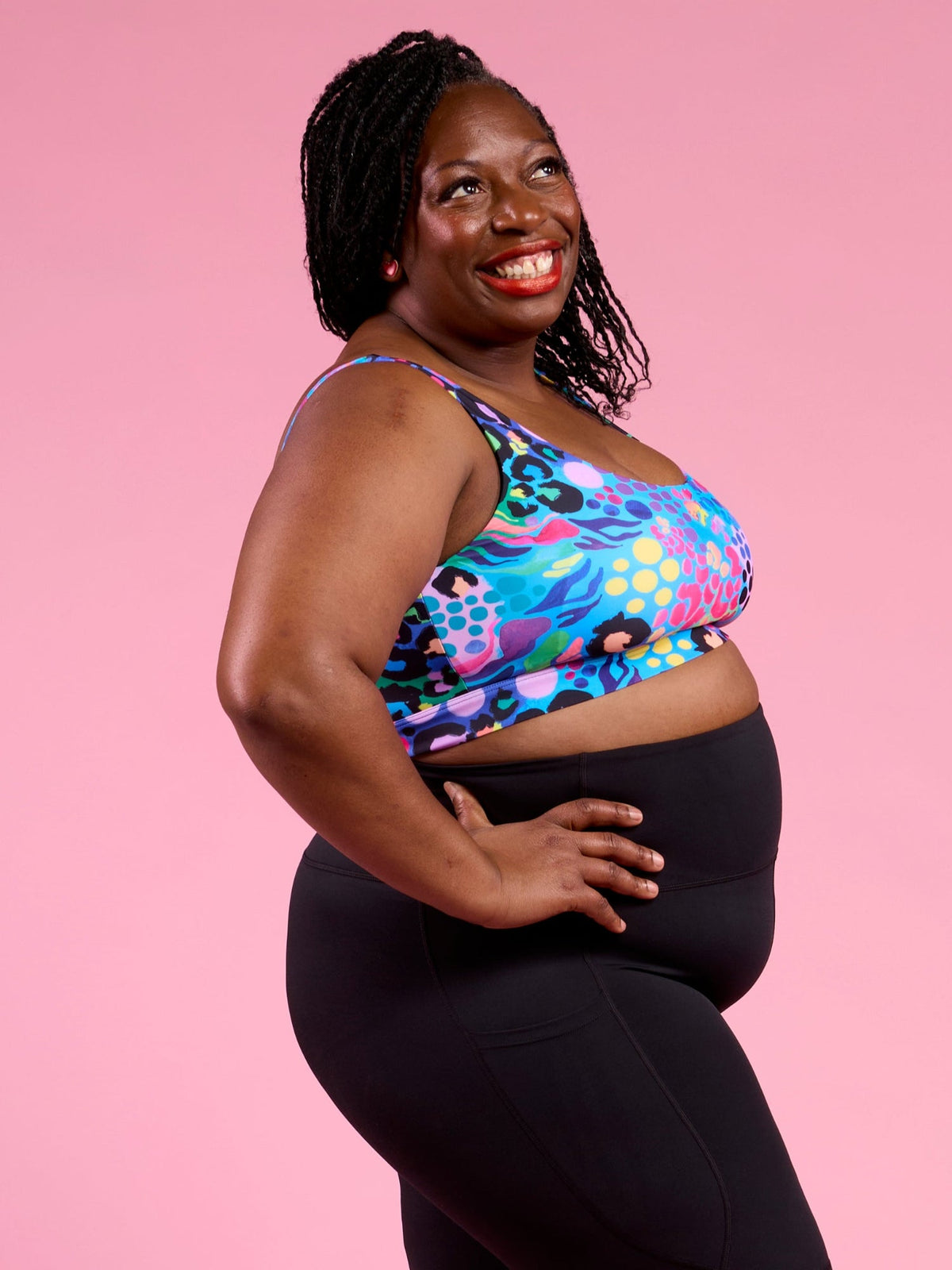 Electric Leopard Active Swim Crop