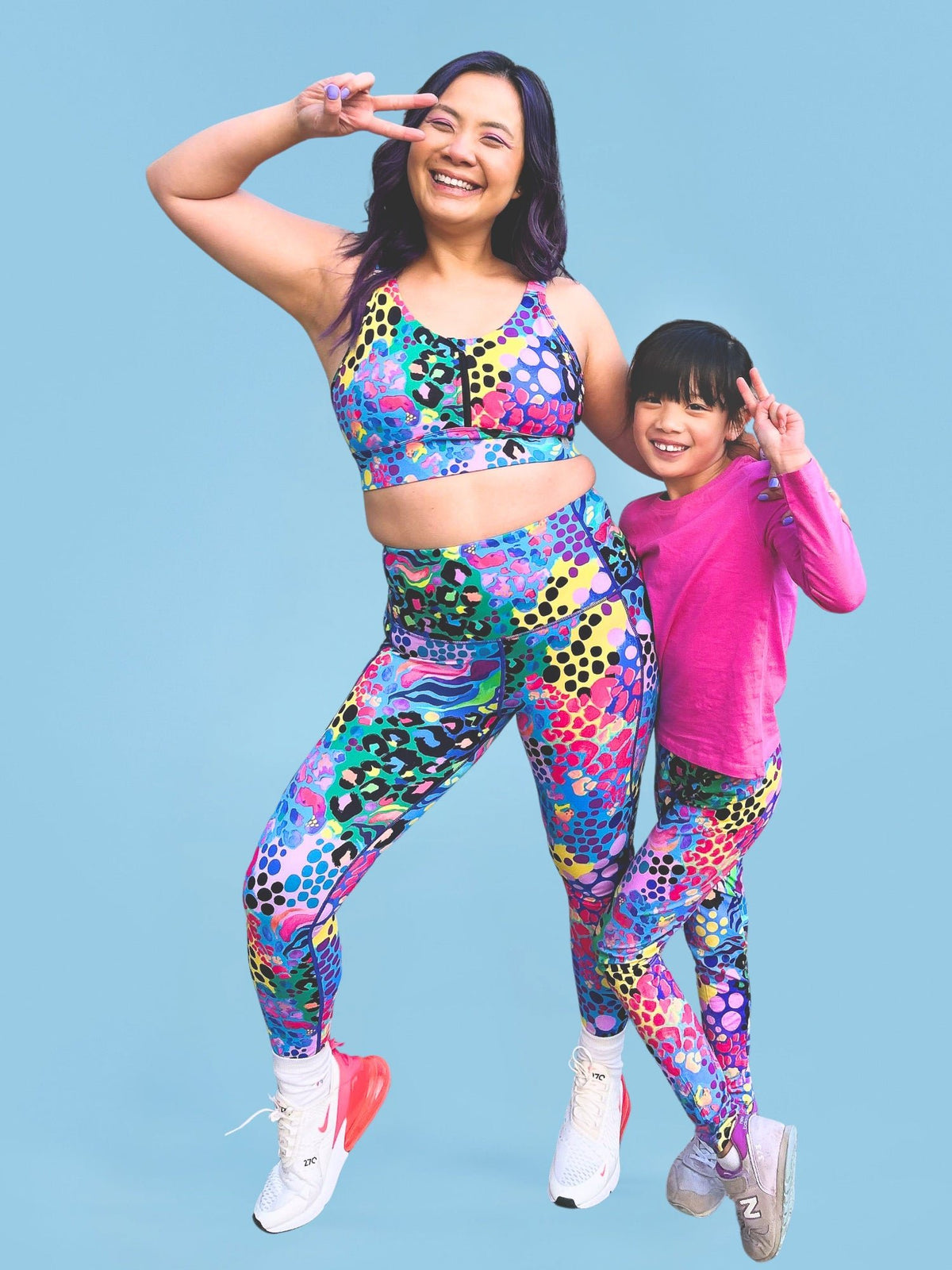 Electric Leopard - Bamboo Kids Leggings - Matching mama and mini