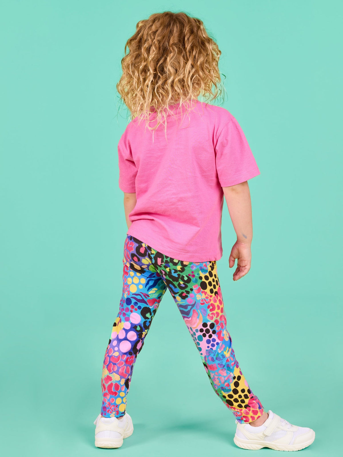 Electric Leopard - Bamboo Kids Leggings - bright colourful kids clothes
