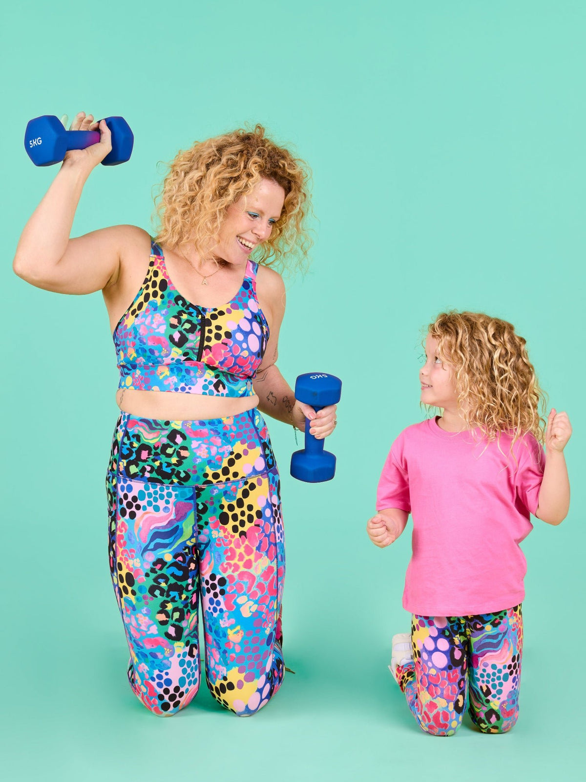 Electric Leopard - Bamboo Kids Leggings - matching mother daughter outfits