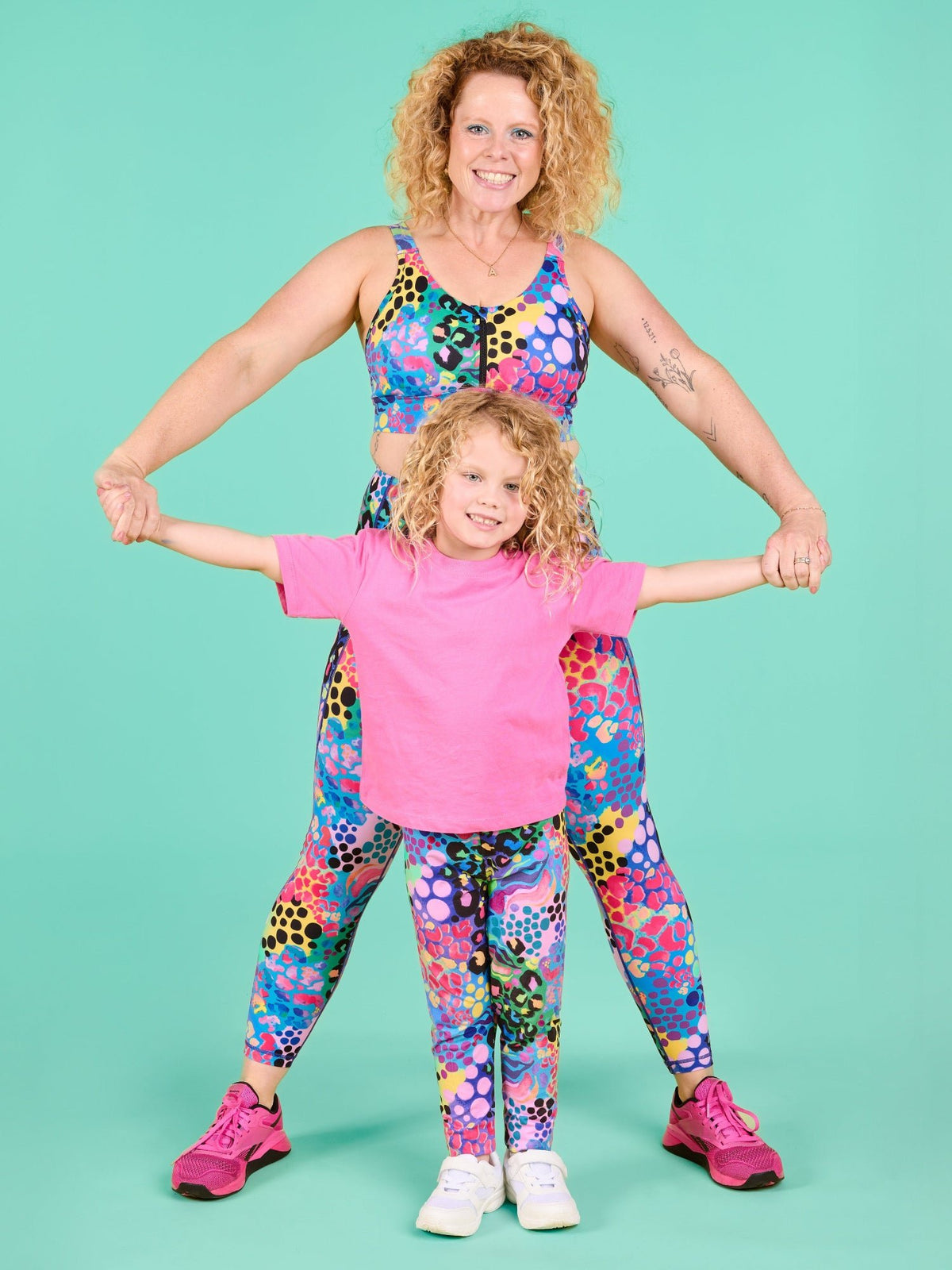 Electric Leopard - Bamboo Kids Leggings - matching outfits mum children