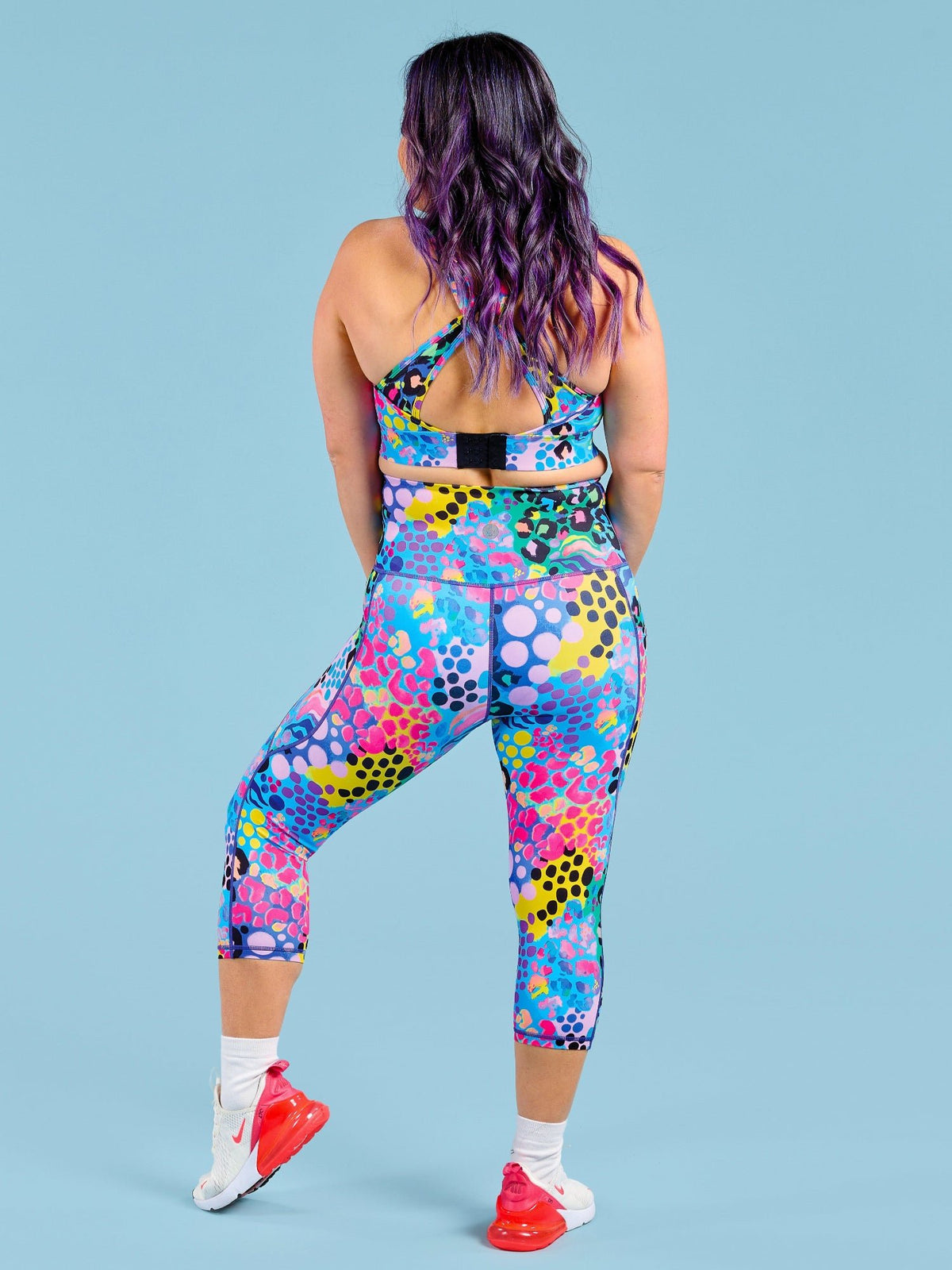 Electric Leopard Everyday Cropped Legging - 3/4 length - high waisted squat proof 3/4 tights