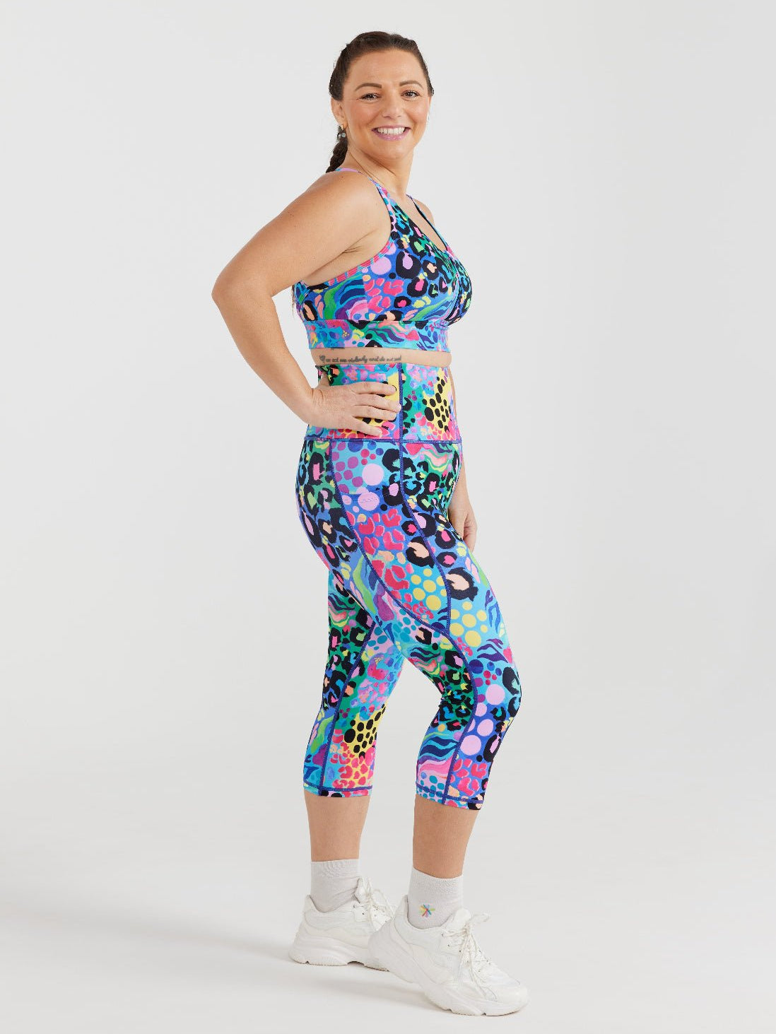 Electric Leopard Everyday Cropped Legging - 3/4 length