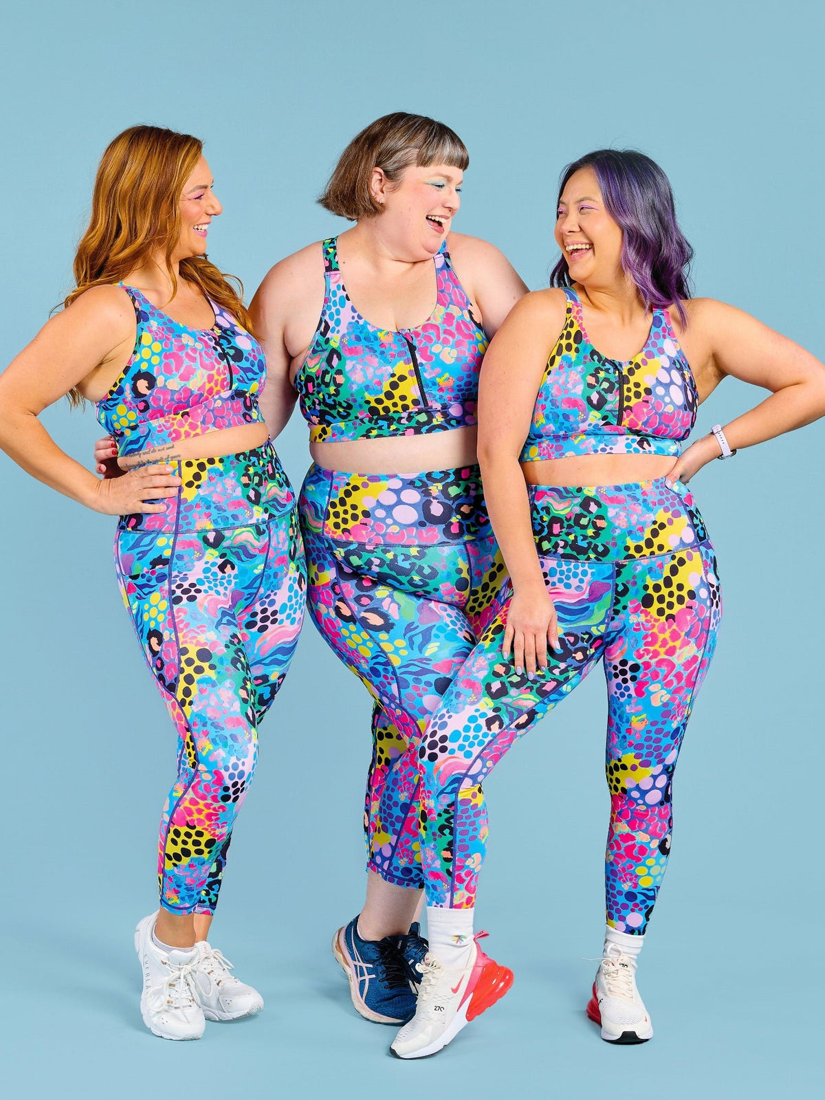Electric Leopard Everyday Cropped Legging - 3/4 length - squat proof gym leggings with pockets plus and petite size