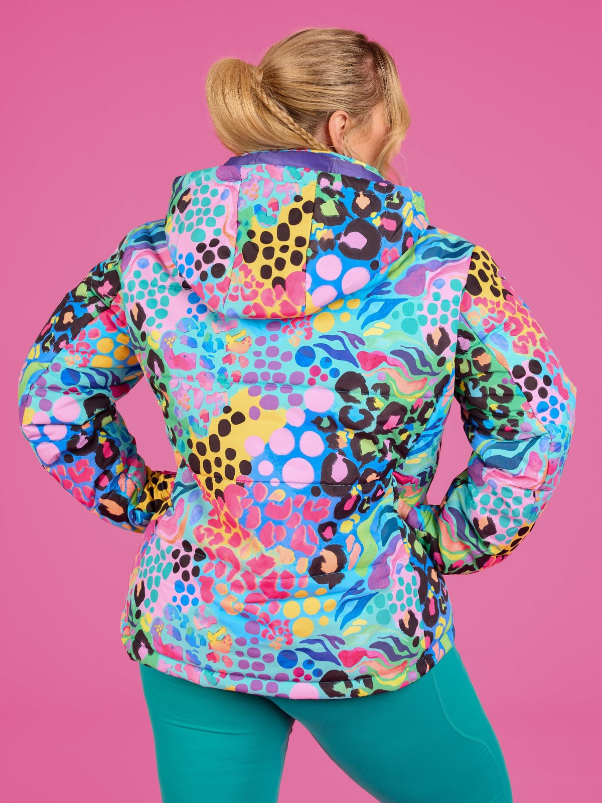 Electric Leopard Hooded Puffer Jacket -