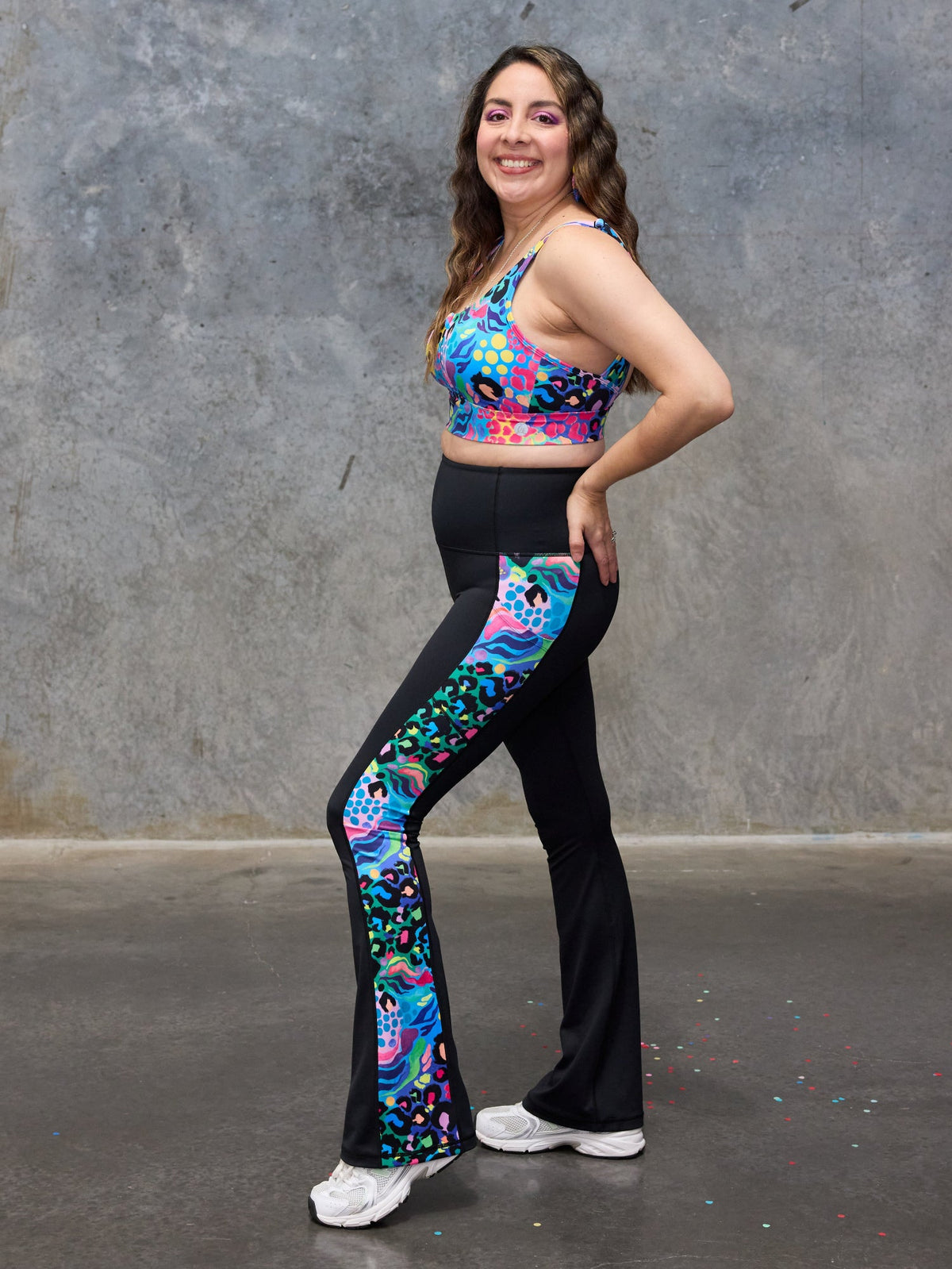 Electric Leopard - Power Flare Legging - petite size