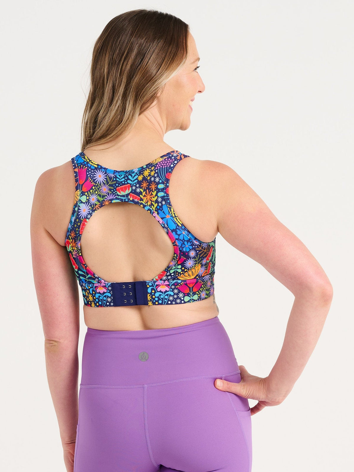 Ellie's Garden Liberty Hookback Crop, worn by Jen